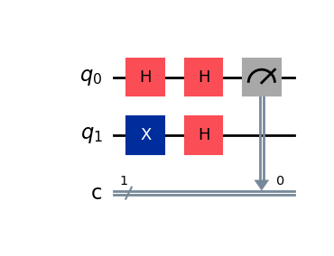 Circuit quantique de l'algorithme de Deutsch avec un oracle constant